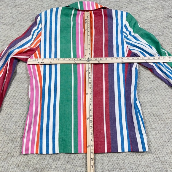 Vintage Ralph Lauren Jacket Women 10 Blazer Sport Coat 80s 90s Multi Rainbow Fun - Picture 10 of 15